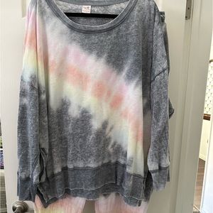 Secret Treasures Women's Plus 3X Long Sleeve Vintage Wash Sweatshirt Pants set